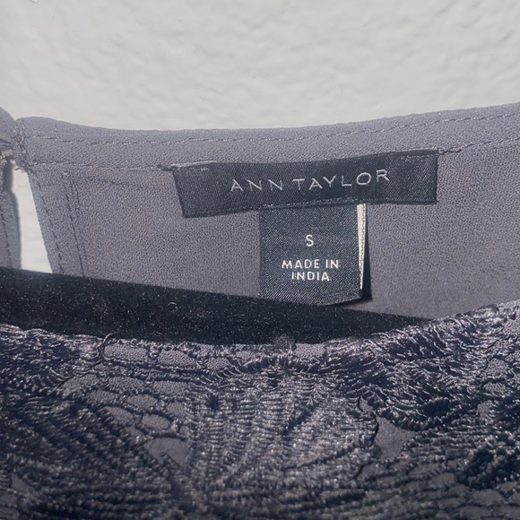 Ann Taylor Butterfly Embroidered Lace Overlay Blouse - Picture 3 of 6